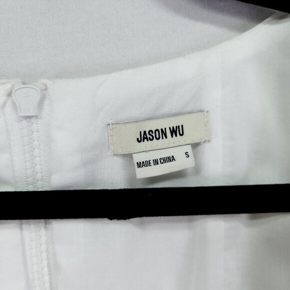 Jason Wu Corset Peasant Top Womens Small White Puffy Sleeve Full Zip Back - Picture 8 of 14